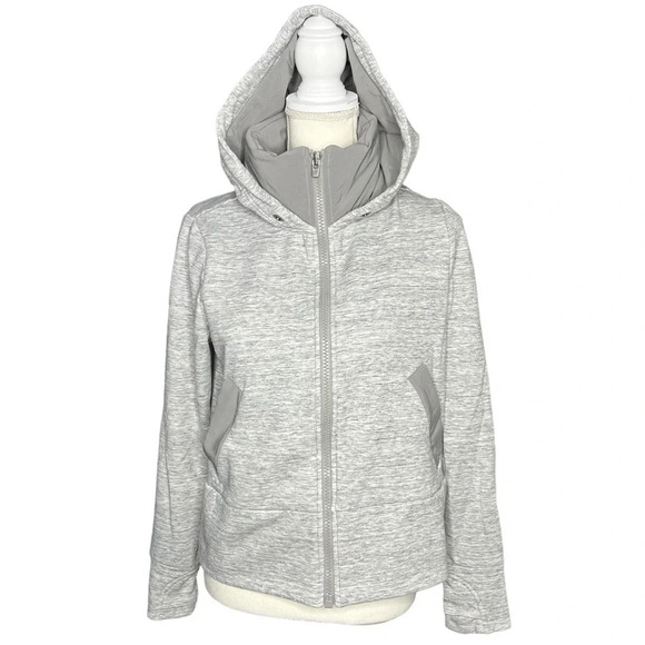Athleta Jackets & Blazers - Athleta Victory Primaloft Full Zip Hooded Jacket in Heather Gray Size Small